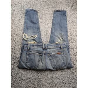 Joes Jeans Women 25 Blue Slim Crop Normcore Thrashed Stretch High Rise Grunge